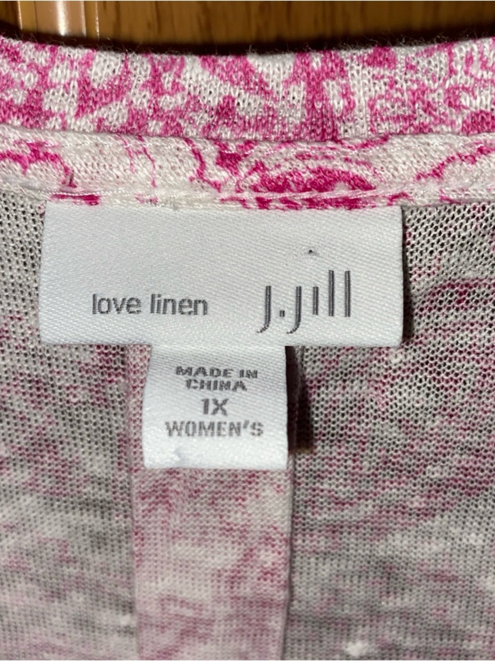 J Jill Love Linen Tunic Size 1X Purple Pink Ombre 100% Linen Beach Coastal Boho - Picture 3 of 8